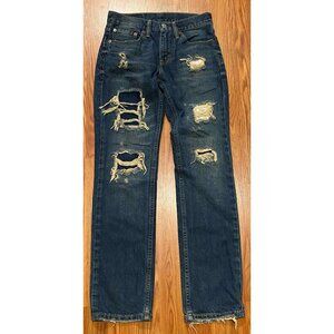 Levis 511 Straight Blue Distressed Mens 28x30 Denim Jeans Pants Y2K
